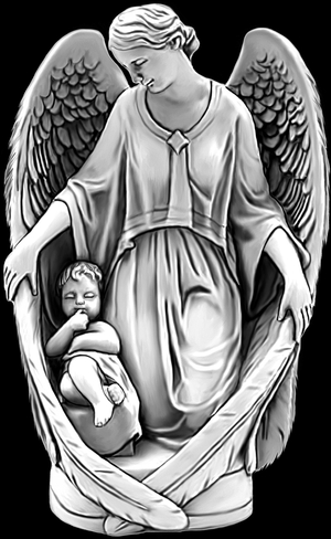 ангел с малышом - картинки для гравировки
